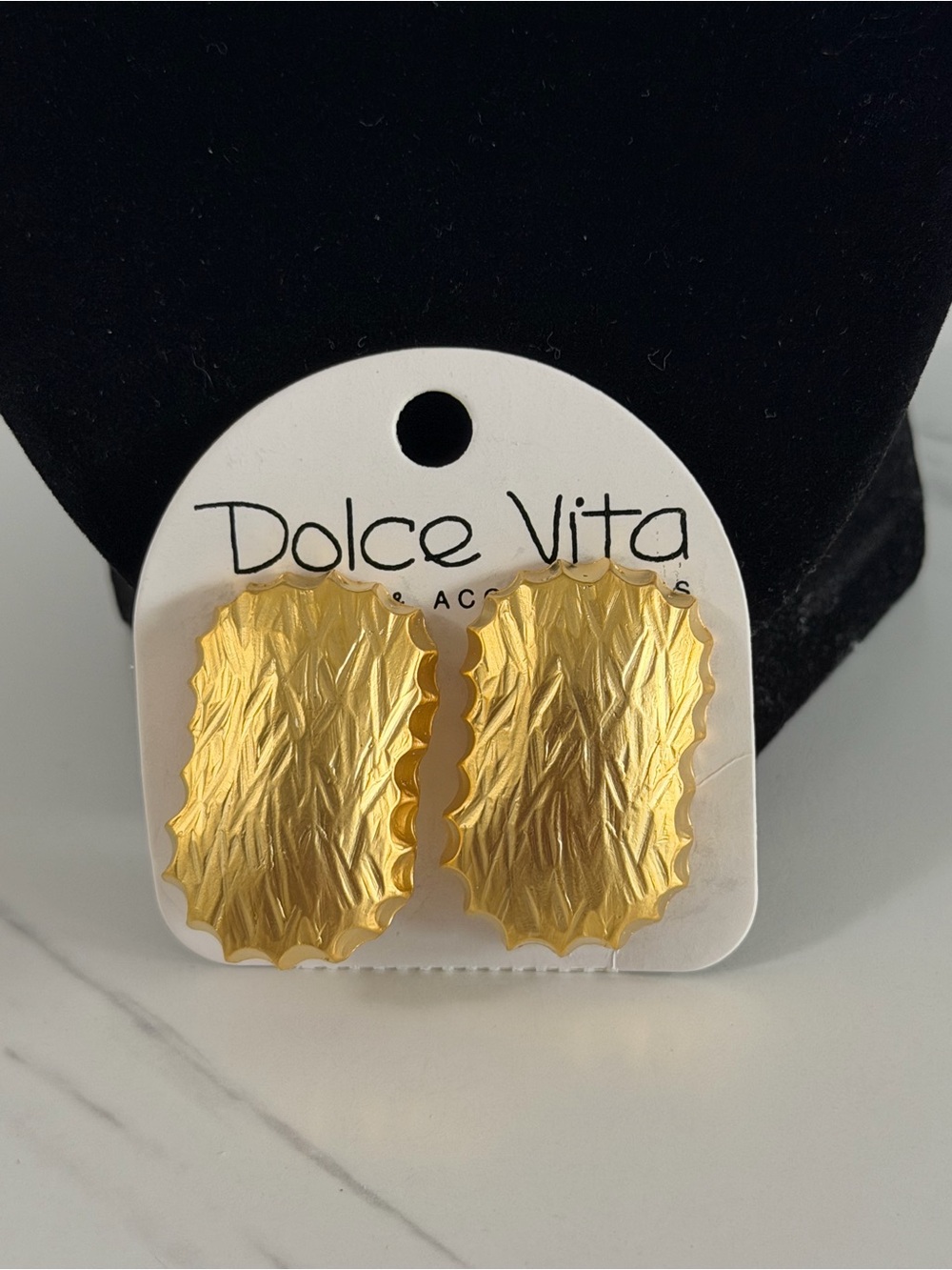 Vintage Gold Textured Statement Earrings